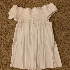 White off the shoulder brandy melville top.